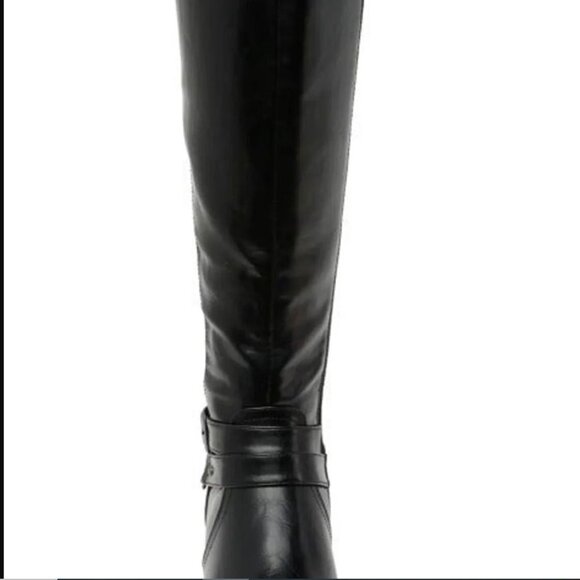 WANTED Bargen Tall Riding Boots Double Buckle Strap In Black 5.5 - Picture 5 of 6